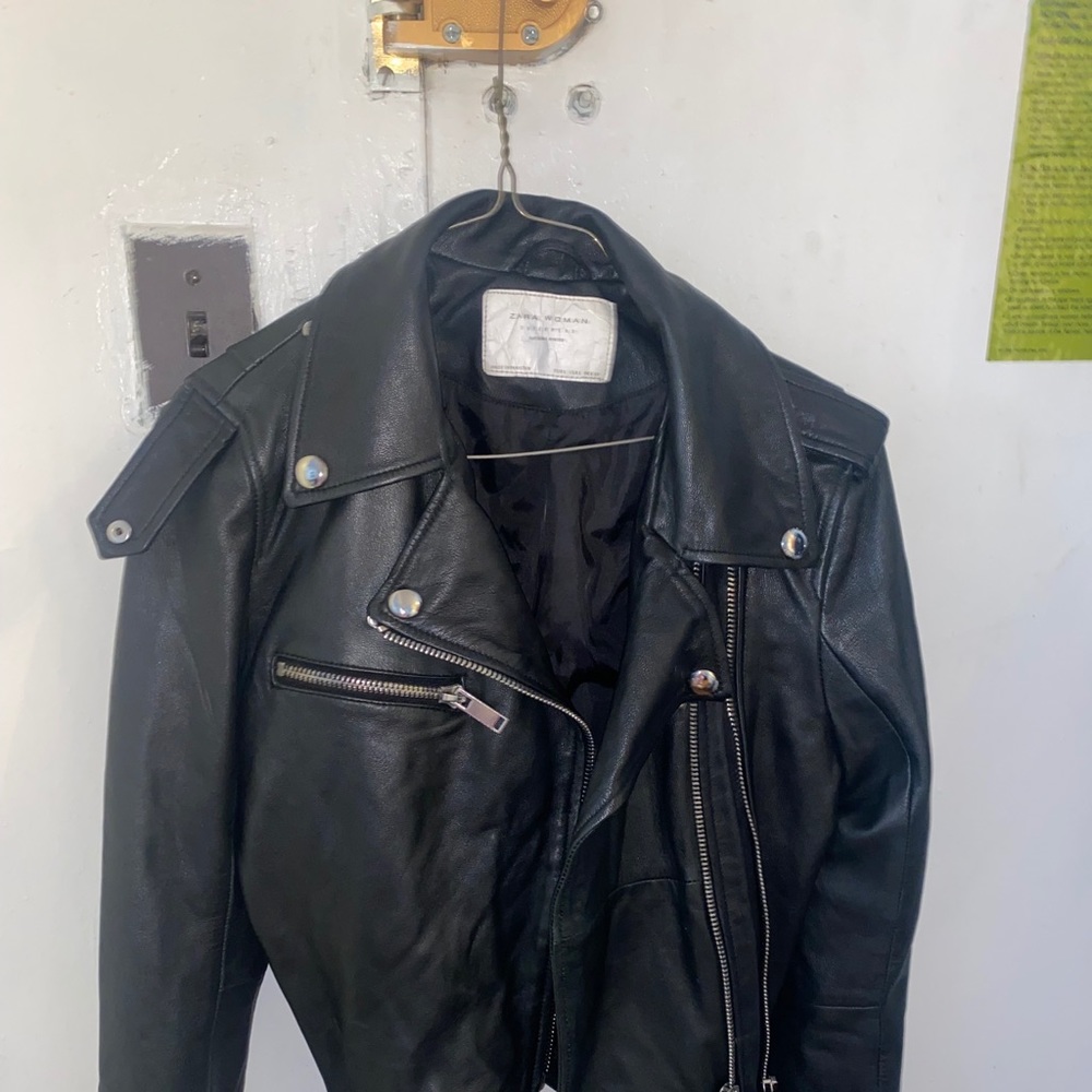 Zara Leather Biker Jacket - image 6